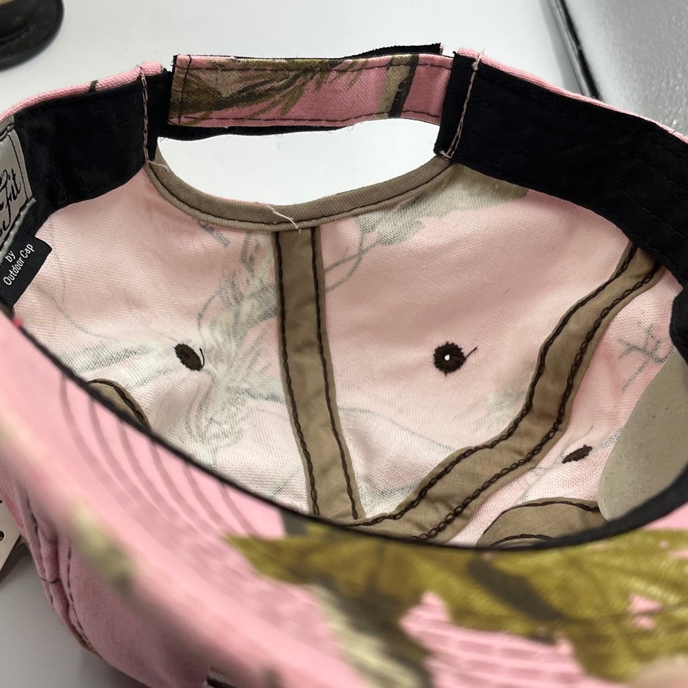 Realtree APC Pink Camo American Flag Hat Ladies Fit Outdoor Cap Baseball Hat NWT - Picture 10 of 10